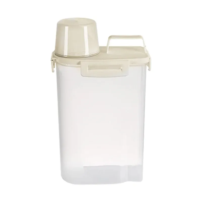 1.75L/2.5L/3L Food Grade Rice Storage Container with Lid, Airtight Grain Dispenser with Measuring Cup, Kitchen Food Organizer for Dry Goods, Pest & Moisture Proof thumbnail 5