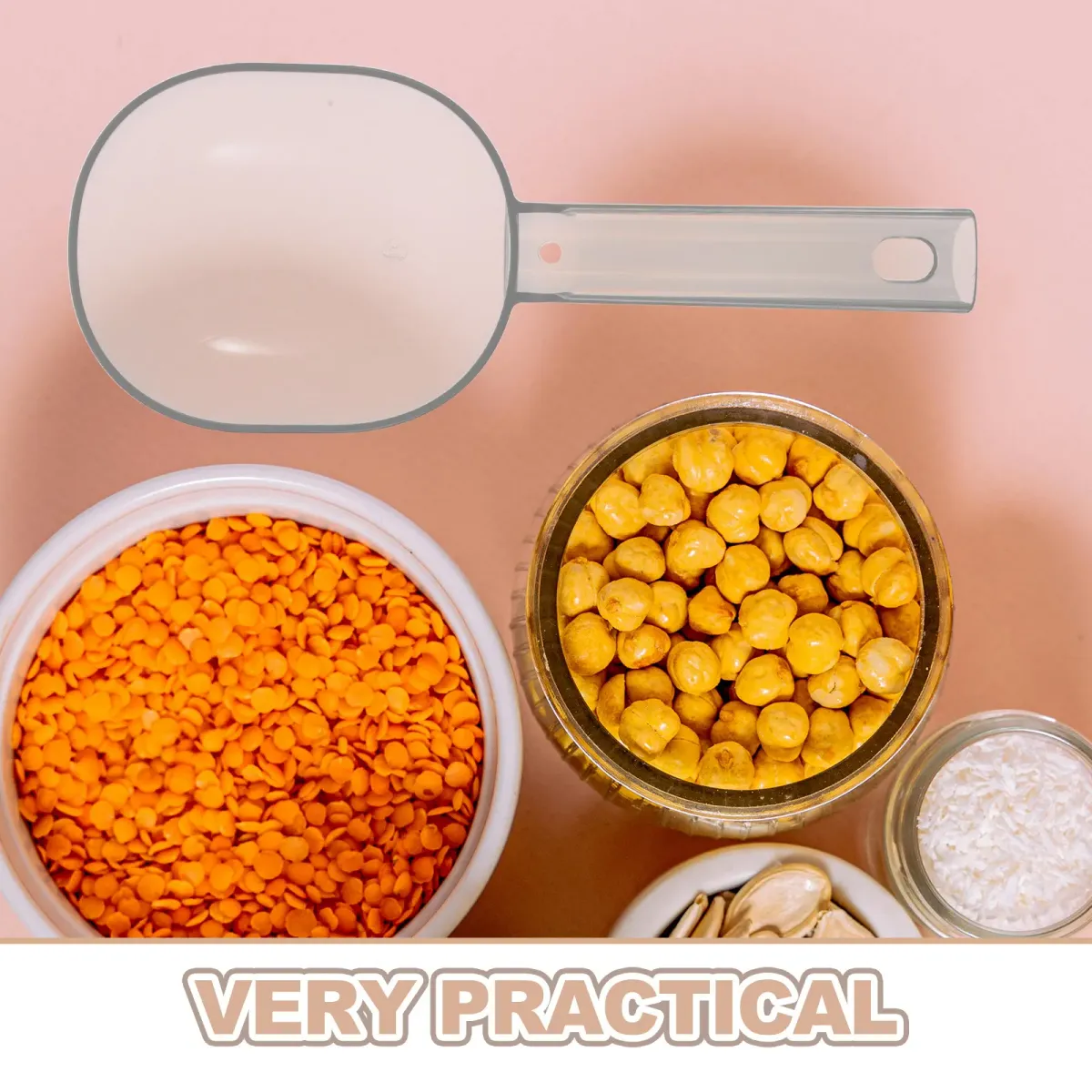 Multi-Function Long Handle Plastic Rice Spoon - Ergonomic, Anti-Stick Kitchen Scoop for Flour, Grains, Measuring Powder, Coffee, Rice - Essential Kitchen Tool showcase 4