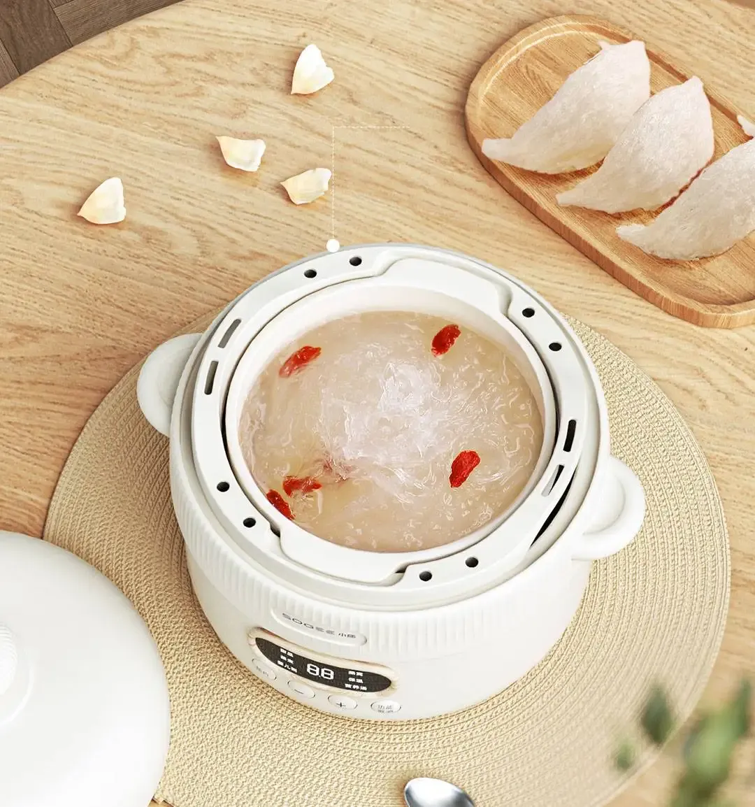 SOGEE 1L Electric Slow Cooker 220V 200W with 24-Hour Timer Multi-function Cooking Pot for Home Kitchen Use showcase 5