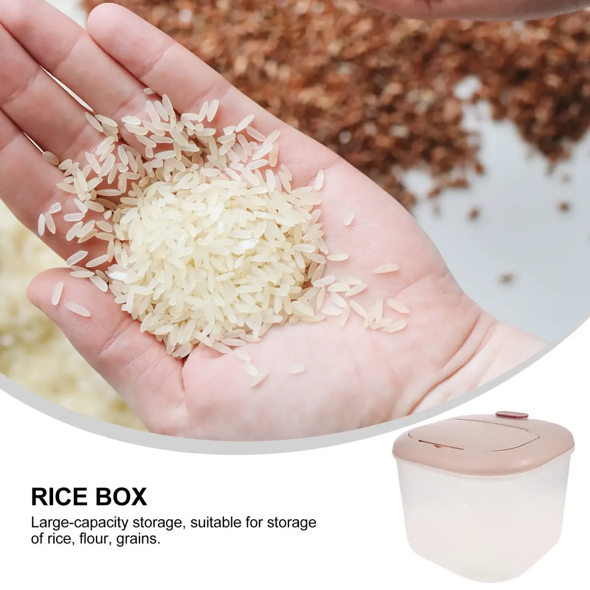 10kg Airtight Rice Container, Food Grade Sealed Grain Storage Bin with Lid, Transparent Kitchen Pantry Organizer for Cereal, Beans, Flour, Long Term Freshness Keeper showcase 2