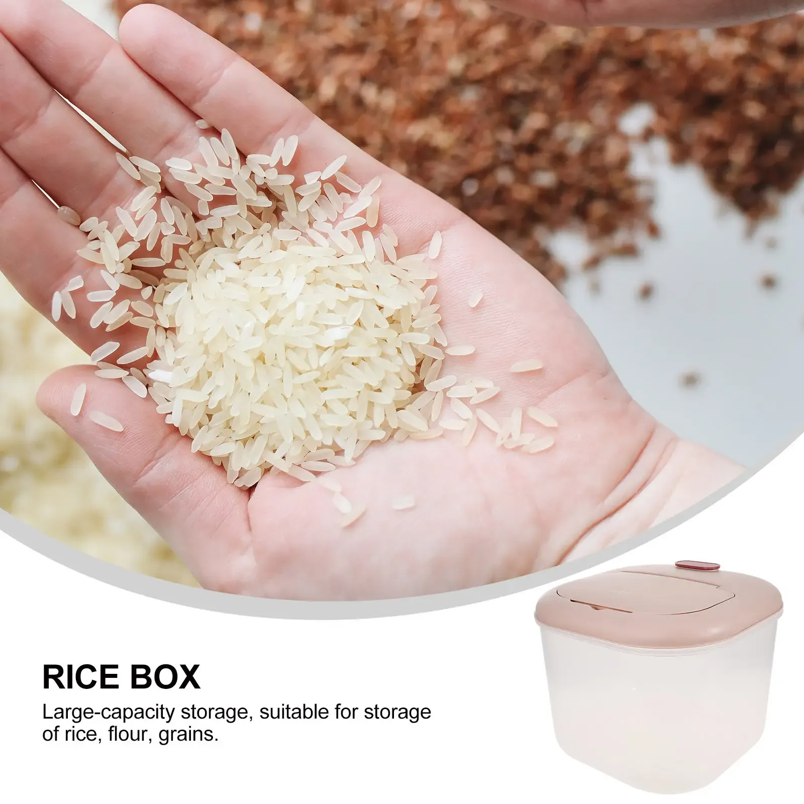 10kg Airtight Rice Container, Food Grade Sealed Grain Storage Bin with Lid, Transparent Kitchen Pantry Organizer for Cereal, Beans, Flour, Long Term Freshness Keeper thumbnail 2