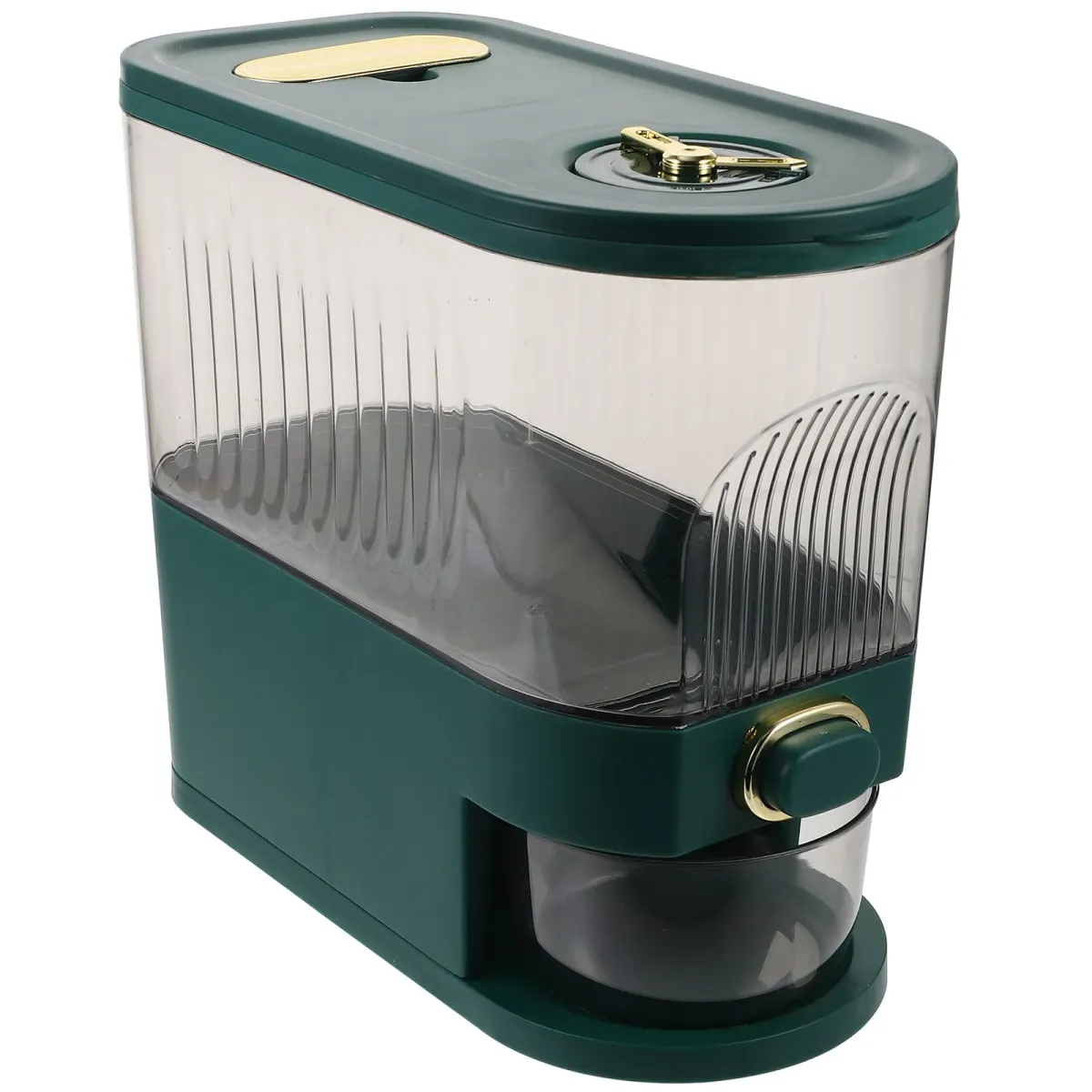 Large Capacity Rice Dispenser Container with Sealed Food Holder for Grains, Beans, Oats - Countertop Kitchen Storage Bin with Visible Window and Easy-Press Button showcase 6