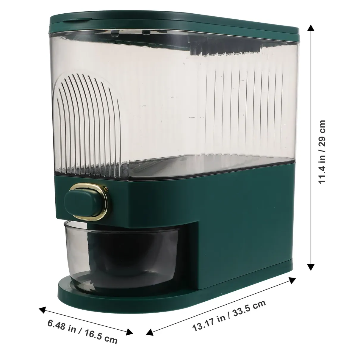 Large Capacity Rice Dispenser Container with Sealed Food Holder for Grains, Beans, Oats - Countertop Kitchen Storage Bin with Visible Window and Easy-Press Button showcase 3
