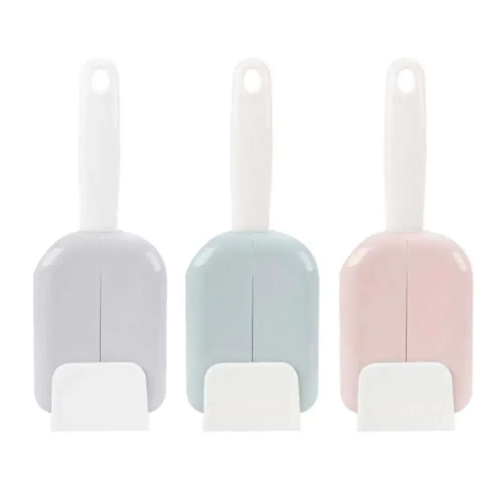 Self-Standing Rice Scoop Holder Set with Non-Spill Design, Long Handle Plastic Scoop for Grains, Portable Kitchen Utensil Tool (Grey, Blue, Pink) showcase 5