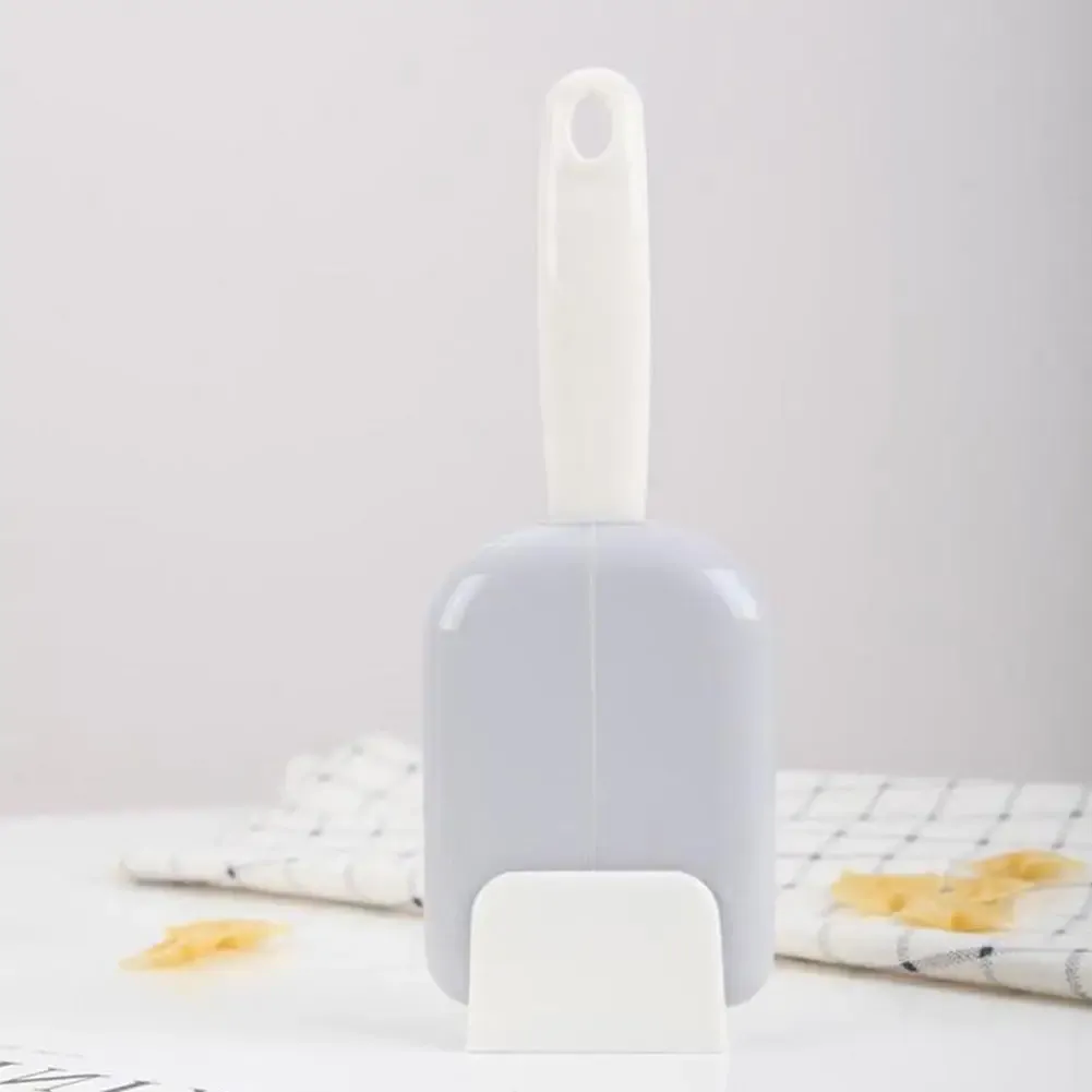 Self-Standing Rice Scoop Holder Set with Non-Spill Design, Long Handle Plastic Scoop for Grains, Portable Kitchen Utensil Tool (Grey, Blue, Pink) showcase 6