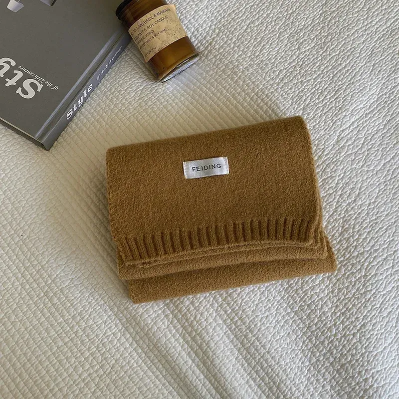 Thick Warm Pure Wool Knit Scarf for Women & Men - Fashionable Korean Style Student Winter Accessory, 120x18cm showcase 25