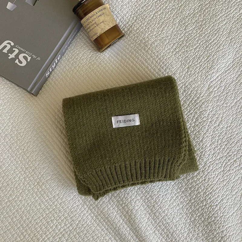 Thick Warm Pure Wool Knit Scarf for Women & Men - Fashionable Korean Style Student Winter Accessory, 120x18cm showcase 26