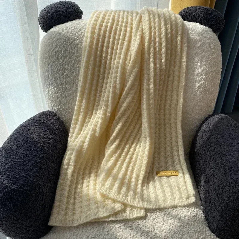 Thick Warm Pure Wool Knit Scarf for Women & Men - Fashionable Korean Style Student Winter Accessory, 120x18cm thumbnail 6