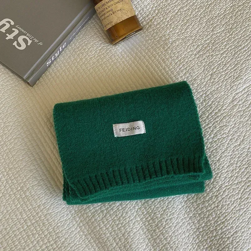 Thick Warm Pure Wool Knit Scarf for Women & Men - Fashionable Korean Style Student Winter Accessory, 120x18cm showcase 29