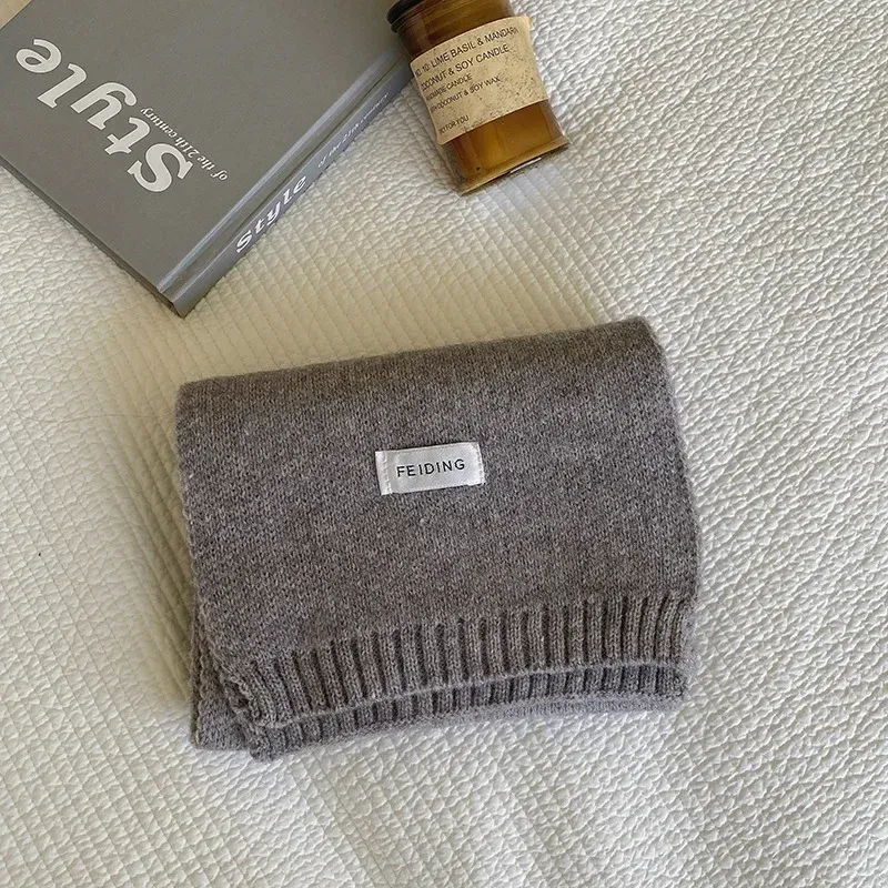 Thick Warm Pure Wool Knit Scarf for Women & Men - Fashionable Korean Style Student Winter Accessory, 120x18cm showcase 33