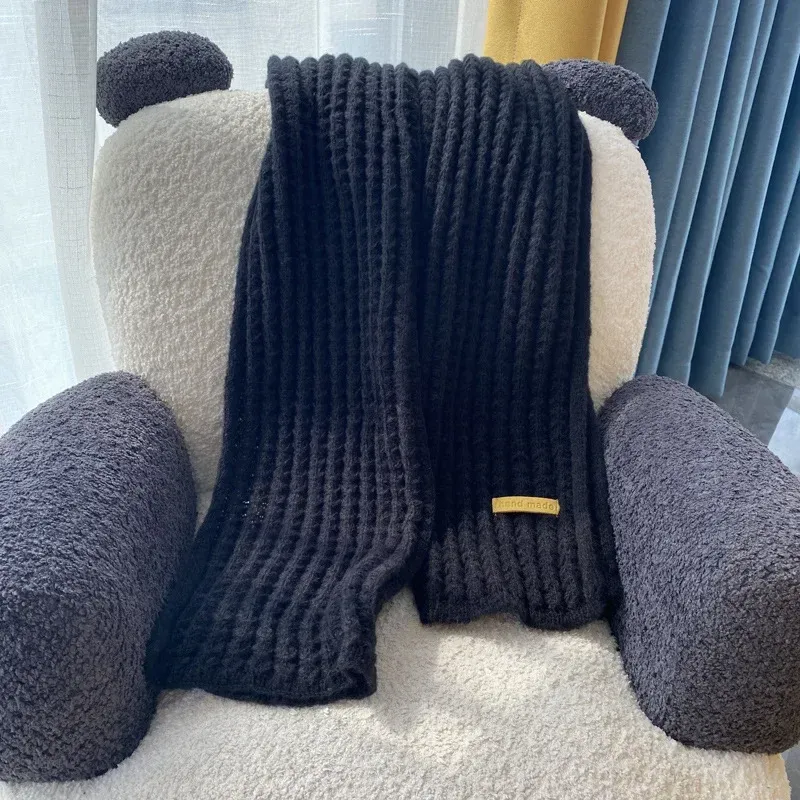 Thick Warm Pure Wool Knit Scarf for Women & Men - Fashionable Korean Style Student Winter Accessory, 120x18cm showcase 20