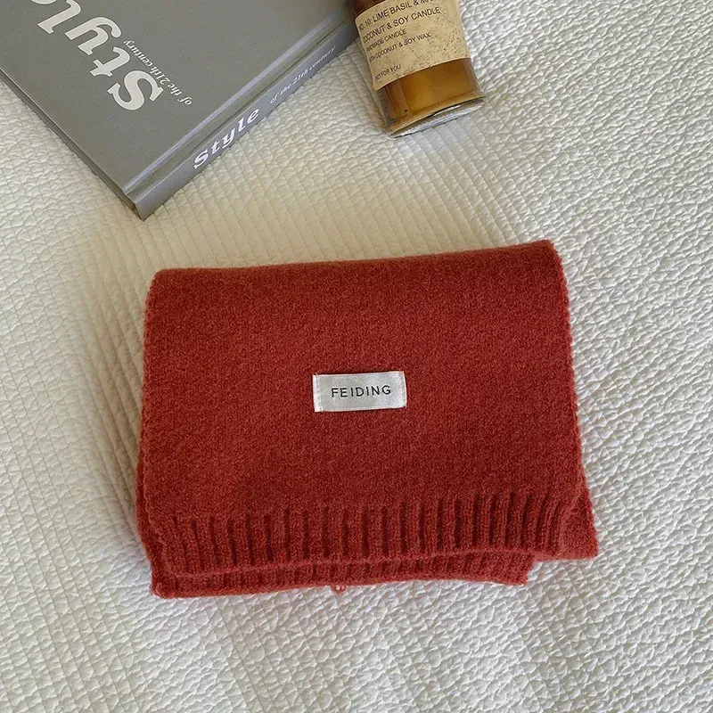 Thick Warm Pure Wool Knit Scarf for Women & Men - Fashionable Korean Style Student Winter Accessory, 120x18cm showcase 34