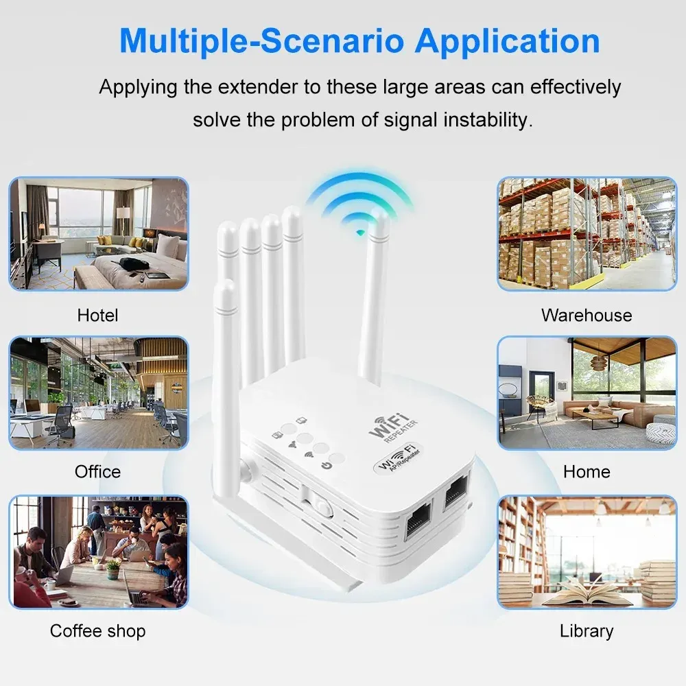 Kebidumei AC1200M Dual Band WiFi Repeater Extender, 1200Mbps Signal Booster with 4 High Gain Antennas, 2.4GHz & 5GHz, 3 Modes (Repeater/AP/Router) for Home & Office thumbnail 6