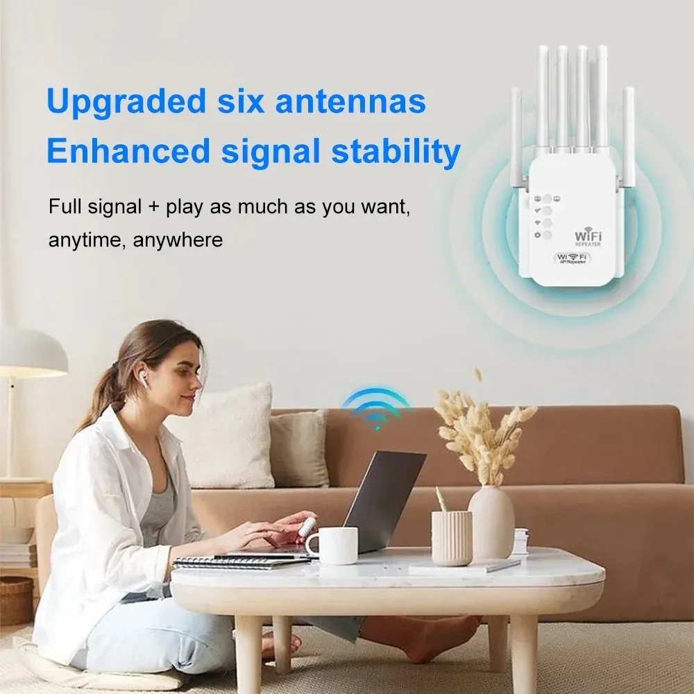 Kebidumei AC1200M Dual Band WiFi Repeater Extender, 1200Mbps Signal Booster with 4 High Gain Antennas, 2.4GHz & 5GHz, 3 Modes (Repeater/AP/Router) for Home & Office thumbnail 5