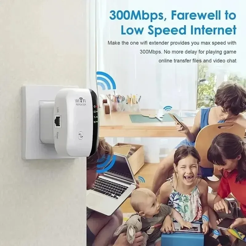Wireless WiFi Extender Repeater Booster for Home - Small Steamed Bun Network Signal Amplifier, AP Broadband Router Extension, Easy Setup for Dead Zones thumbnail 3