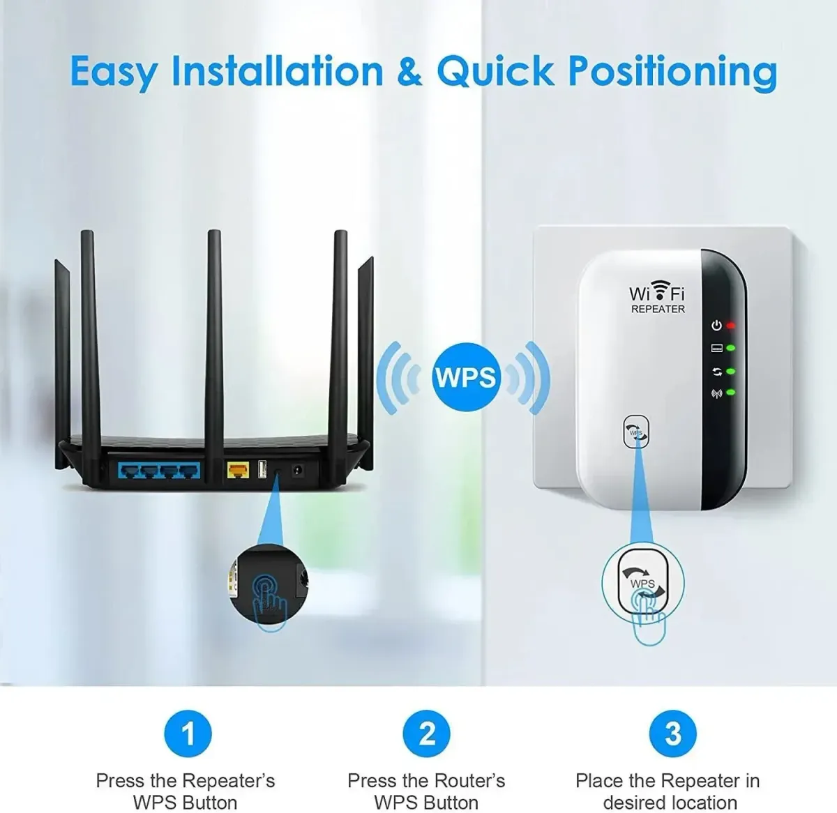 Wireless WiFi Extender Repeater Booster for Home - Small Steamed Bun Network Signal Amplifier, AP Broadband Router Extension, Easy Setup for Dead Zones showcase 10