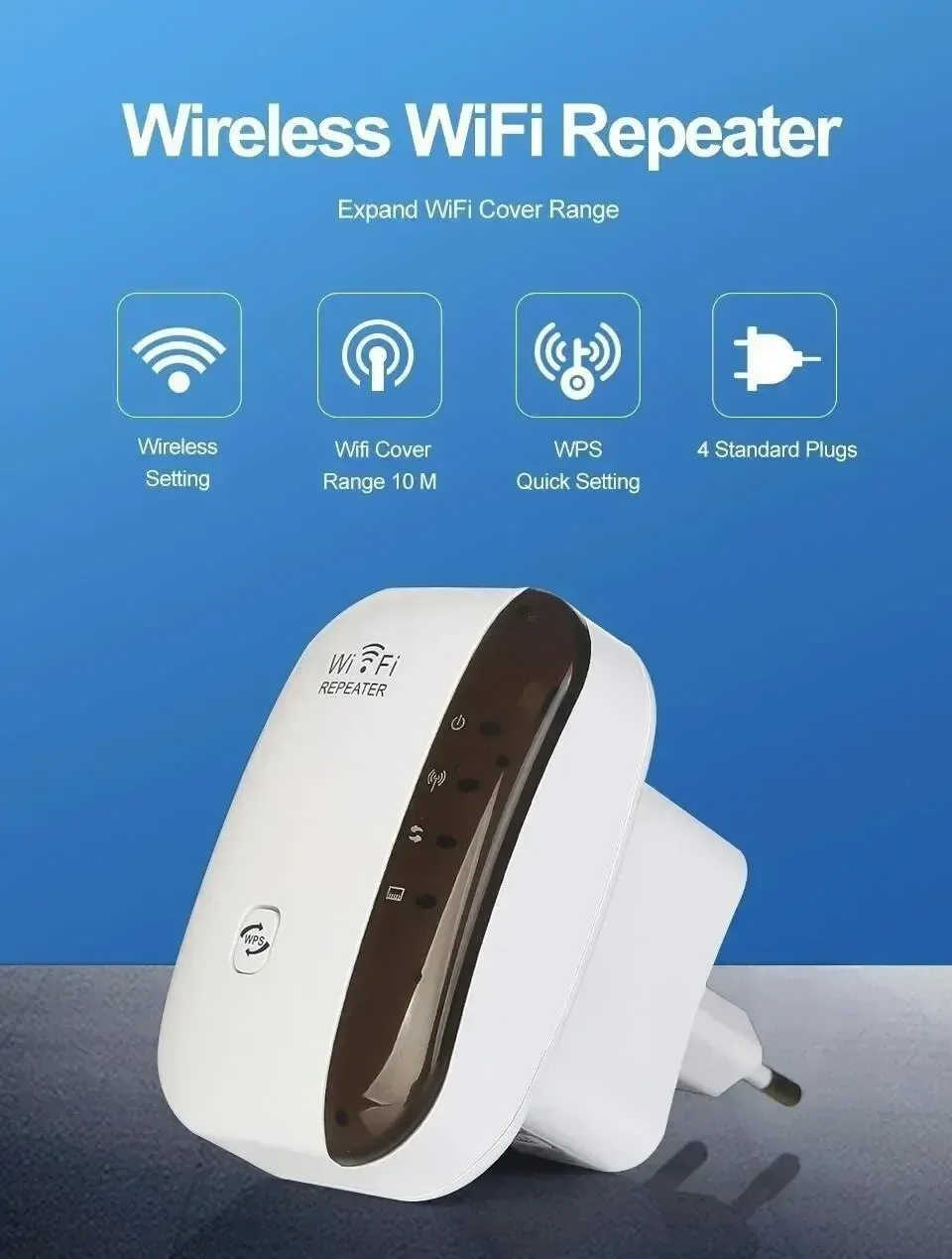 Wireless WiFi Extender Repeater Booster for Home - Small Steamed Bun Network Signal Amplifier, AP Broadband Router Extension, Easy Setup for Dead Zones showcase 9
