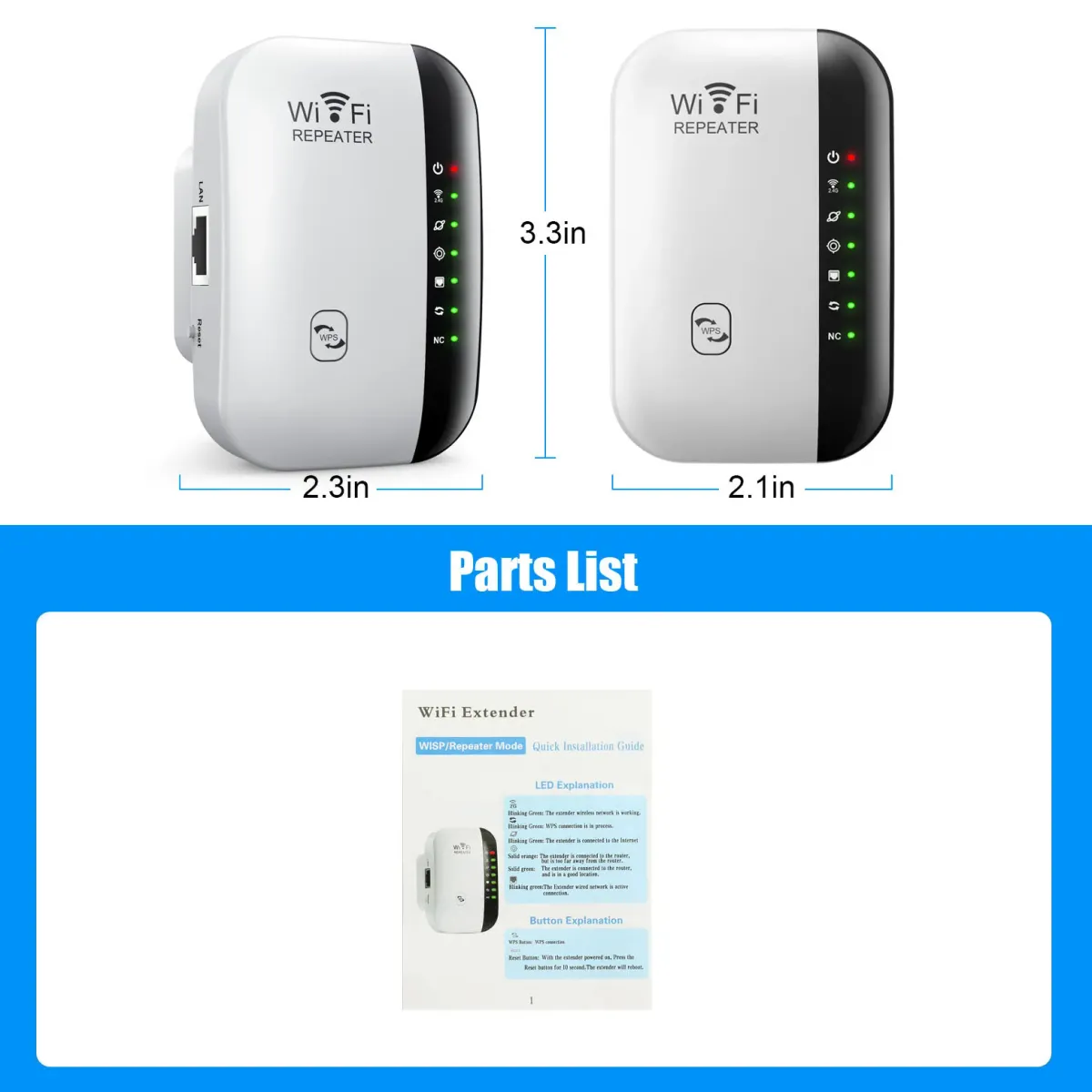 300Mbps WiFi Repeater Extender Booster with WPS, Long Range Wireless Network Amplifier for Home & Office, Supports 2.4GHz, Multiple Modes (Repeater, AP, LAN), Universal Compatibility showcase 8