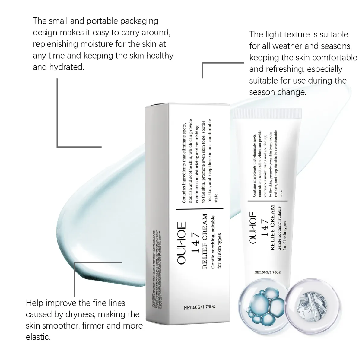 OUHOE 147 Relief Cream for Skin Problems: Anti-Sugar, Antioxidant Blemish Solution, Deep Moisturizer with Hyaluronic Acid, Ceramides, Vitamin C & E for Radiant Ghanaian Skin showcase 8