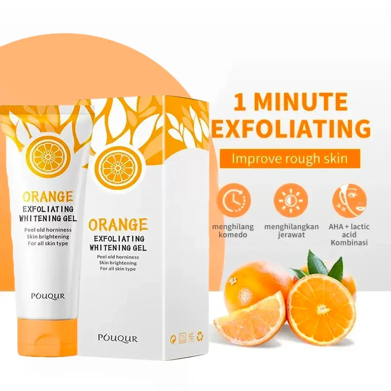 Gentle Orange Exfoliating Gel for Face - 50g Korean Skin Care Brightening & Hydrating Scrub for Dead Skin Removal, Moisturizing & Repair showcase 1