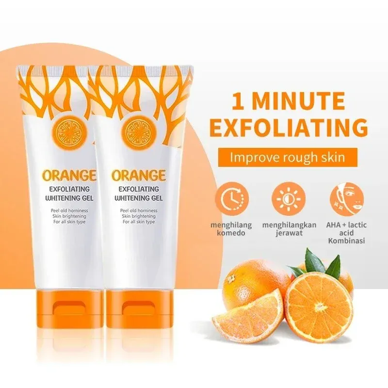 Gentle Orange Exfoliating Gel for Face - 50g Korean Skin Care Brightening & Hydrating Scrub for Dead Skin Removal, Moisturizing & Repair thumbnail 2