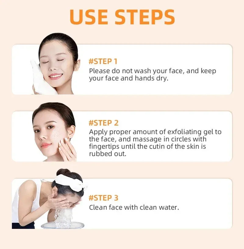 Gentle Orange Exfoliating Gel for Face - 50g Korean Skin Care Brightening & Hydrating Scrub for Dead Skin Removal, Moisturizing & Repair showcase 12
