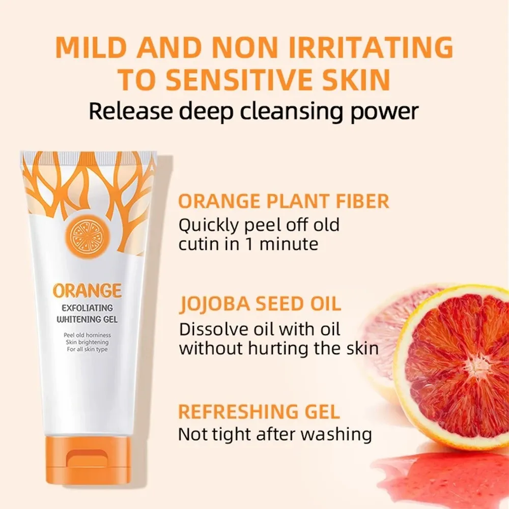 Gentle Orange Exfoliating Gel for Face - 50g Korean Skin Care Brightening & Hydrating Scrub for Dead Skin Removal, Moisturizing & Repair thumbnail 6