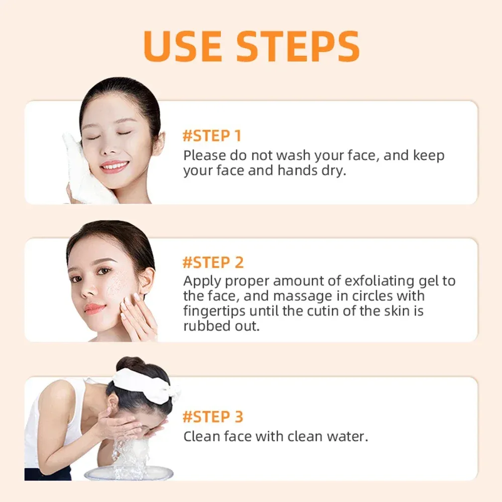 Gentle Orange Exfoliating Gel for Face - 50g Korean Skin Care Brightening & Hydrating Scrub for Dead Skin Removal, Moisturizing & Repair thumbnail 5