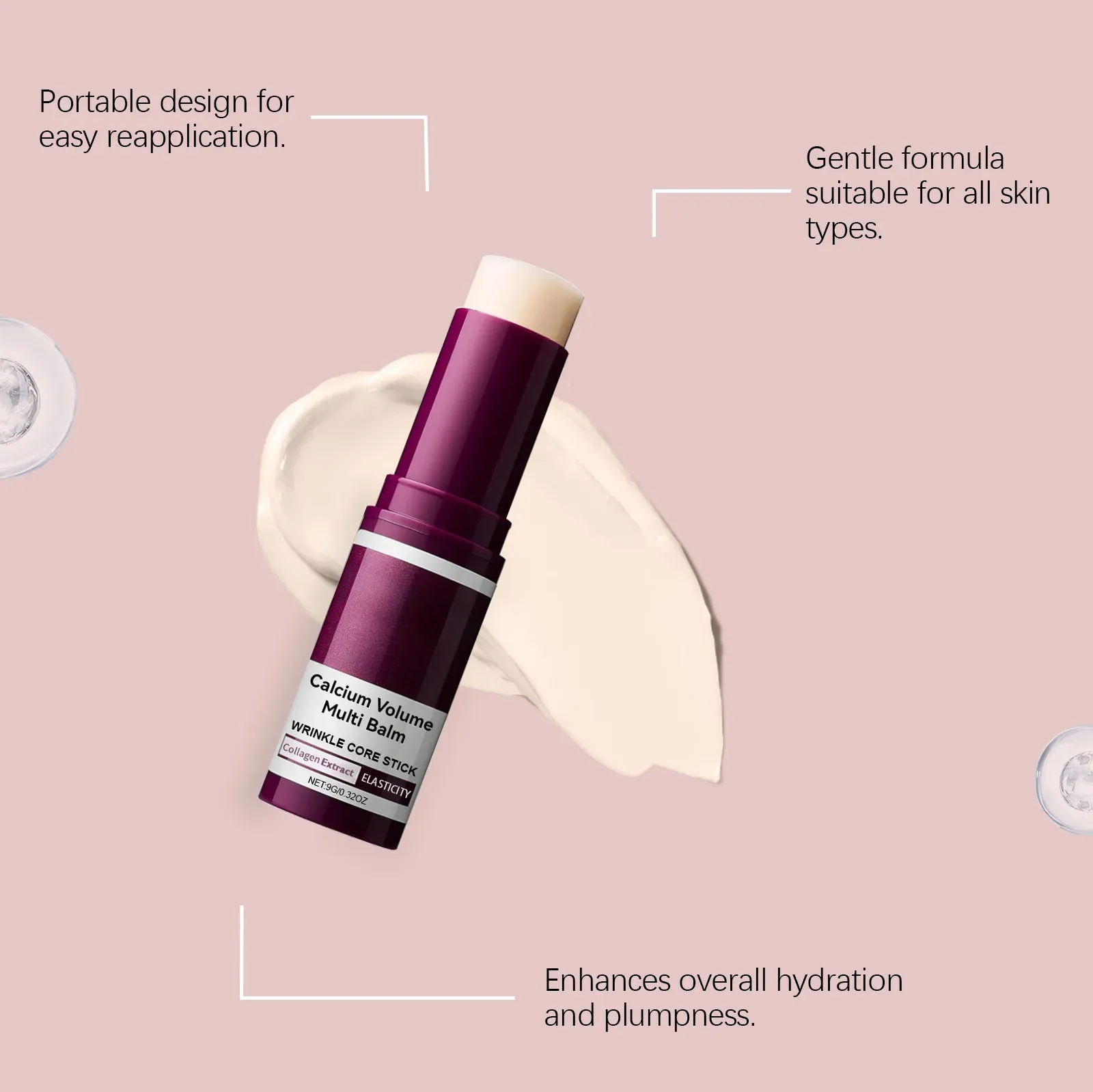 Collagen Volume Multi Balm Stick for Face & Eyes - Hydrating Anti-Aging Formula to Fade Fine Lines, Firm Skin, Brighten Complexion, and Nourish Dryness with Avocado Oil & Vitamin C thumbnail 5