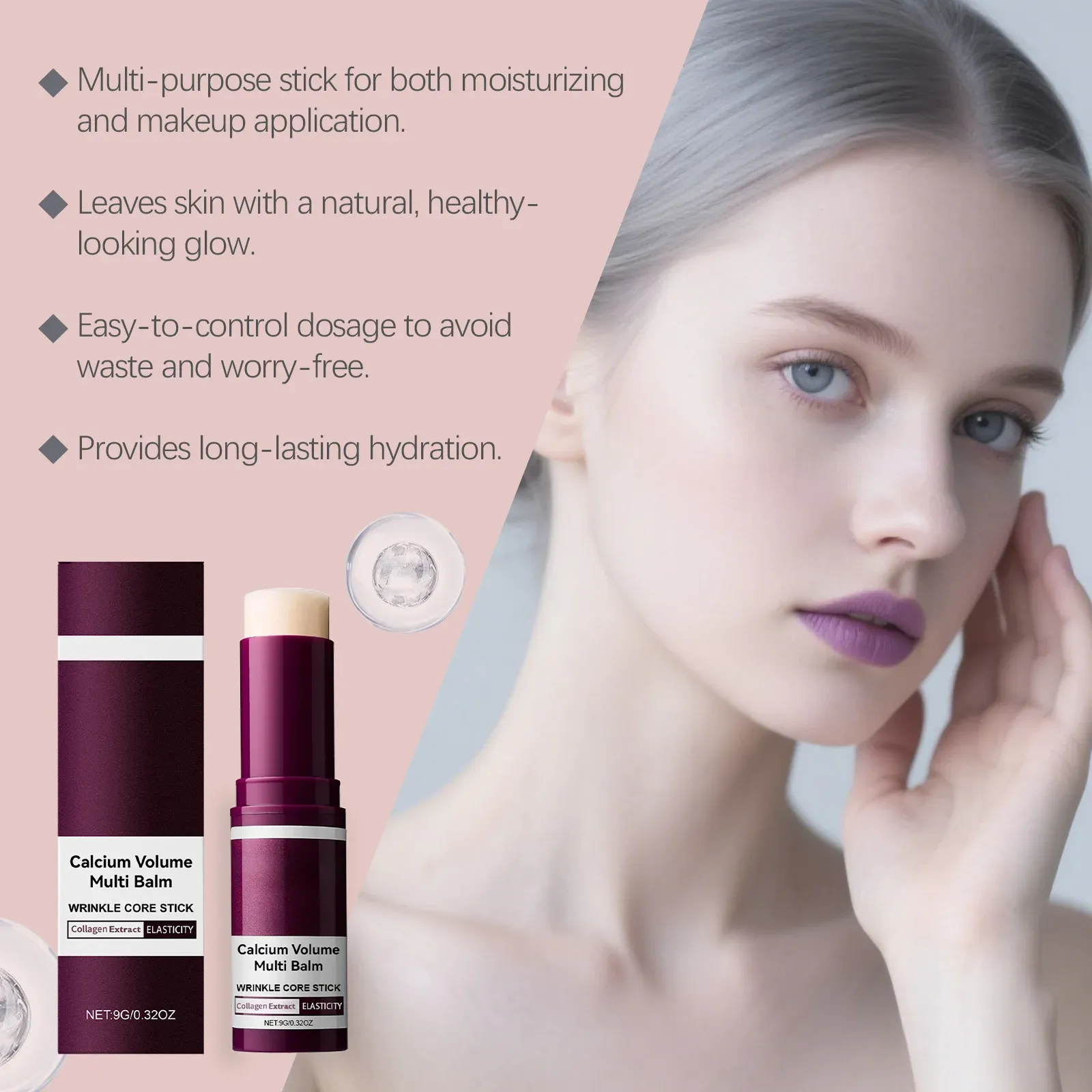 Collagen Volume Multi Balm Stick for Face & Eyes - Hydrating Anti-Aging Formula to Fade Fine Lines, Firm Skin, Brighten Complexion, and Nourish Dryness with Avocado Oil & Vitamin C thumbnail 2