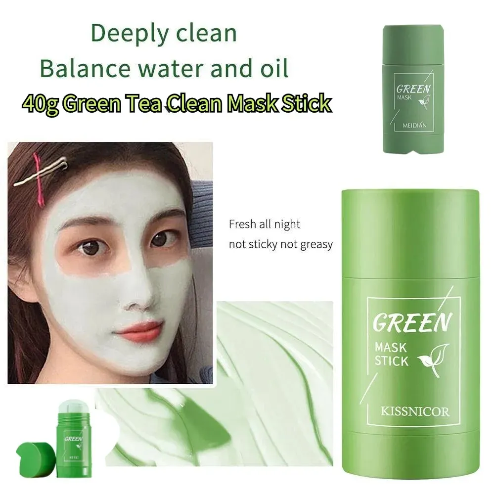 Green Tea Clean Mask Stick for Acne & Blackhead Removal - Deep Pore Cleansing, Purifying Matcha Clay Mud Mask for Oily & Combination Skin thumbnail 1