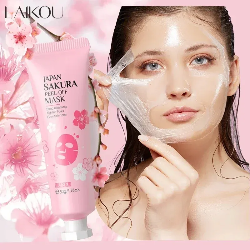 LAIKOU 24K Gold & Sakura Peeling Face Mask - Anti-Wrinkle, Whitening, Blackhead Removal, Deep Cleansing Tear-Off Mask for Radiant Skin thumbnail 3