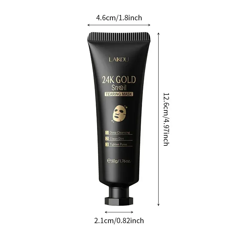 LAIKOU 24K Gold & Sakura Peeling Face Mask - Anti-Wrinkle, Whitening, Blackhead Removal, Deep Cleansing Tear-Off Mask for Radiant Skin thumbnail 5