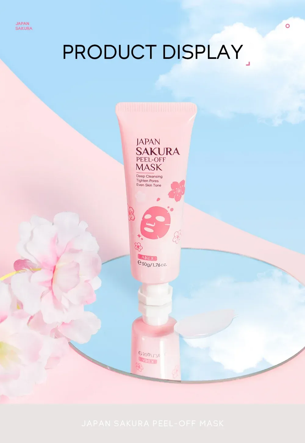 LAIKOU 24K Gold & Sakura Peeling Face Mask - Anti-Wrinkle, Whitening, Blackhead Removal, Deep Cleansing Tear-Off Mask for Radiant Skin showcase 19