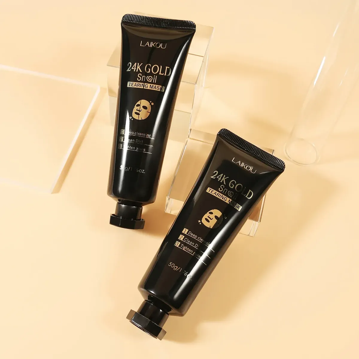 LAIKOU 24K Gold & Sakura Peeling Face Mask - Anti-Wrinkle, Whitening, Blackhead Removal, Deep Cleansing Tear-Off Mask for Radiant Skin showcase 7