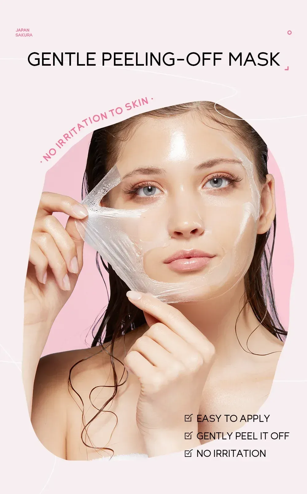 LAIKOU 24K Gold & Sakura Peeling Face Mask - Anti-Wrinkle, Whitening, Blackhead Removal, Deep Cleansing Tear-Off Mask for Radiant Skin showcase 12