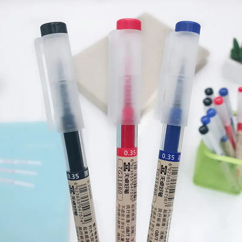 Japan Fine Point 0.35mm Gel Pen Set - Black, Blue, Red Ink Ballpoint for School, Office, Student Writing - Smooth Stationery Supplies thumbnail 6