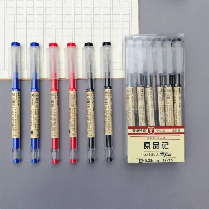 Japan Fine Point 0.35mm Gel Pen Set - Black, Blue, Red Ink Ballpoint for School, Office, Student Writing - Smooth Stationery Supplies showcase 3