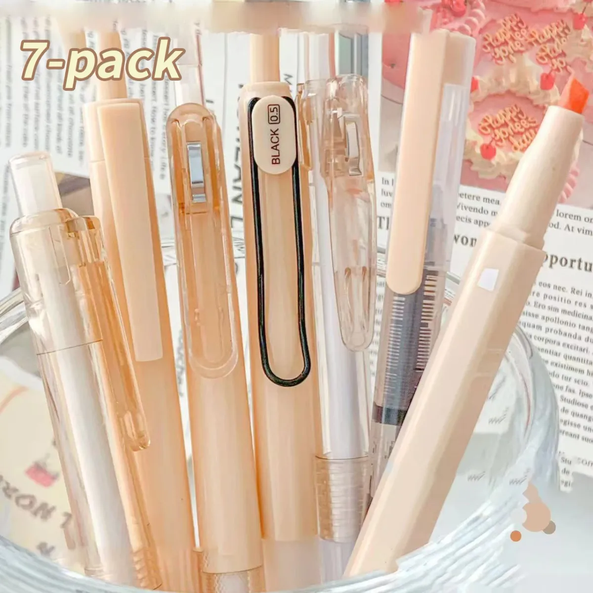 7pcs Boxed Gel Pen Set 0.5mm Black Ink, Ideal for Students, Exams, School Gifts & Office Use - Smooth Writing Fine Point showcase 4