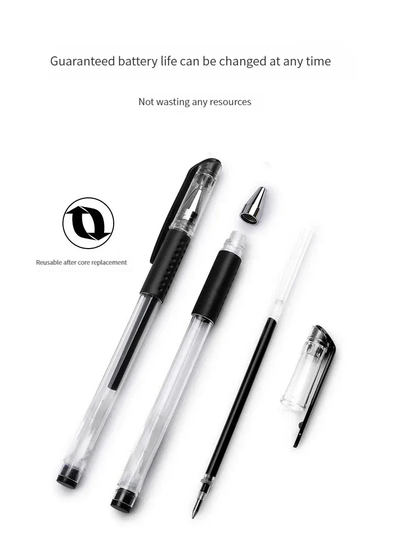 35/25 Pcs Gel Pen Set with Black, Blue, Red Ink, 0.5mm Ballpoint Tip, Kawaii Writing Tools for School and Office Stationery Supplies showcase 7