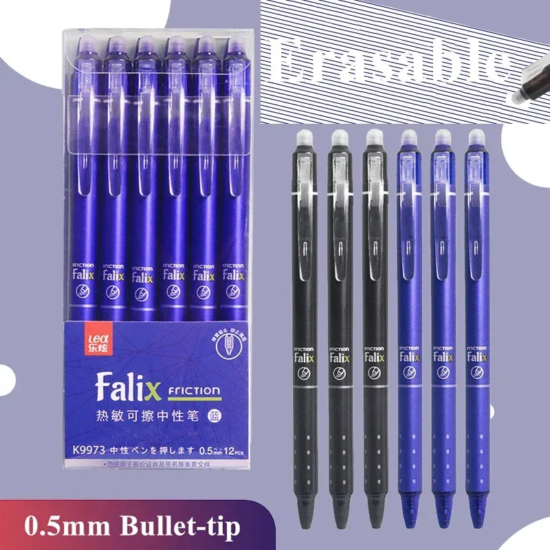 0.5mm Retractable Erasable Gel Pens Set with Built-in Eraser - Black & Blue Ink, Smooth Writing, 20 Refills Included for Office, School Exams & Stationery thumbnail 1