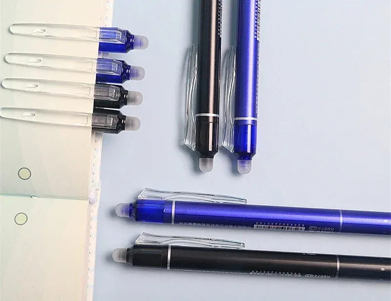 0.5mm Retractable Erasable Gel Pens Set with Built-in Eraser - Black & Blue Ink, Smooth Writing, 20 Refills Included for Office, School Exams & Stationery showcase 4