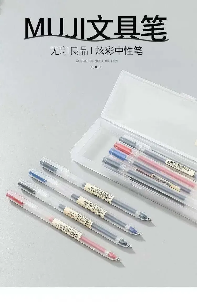 MUJI Gel Pen Set 6/8 Pcs Black Red Blue Ink 0.38mm 0.5mm Japanese Kawaii Stationery for Office School Students showcase 1
