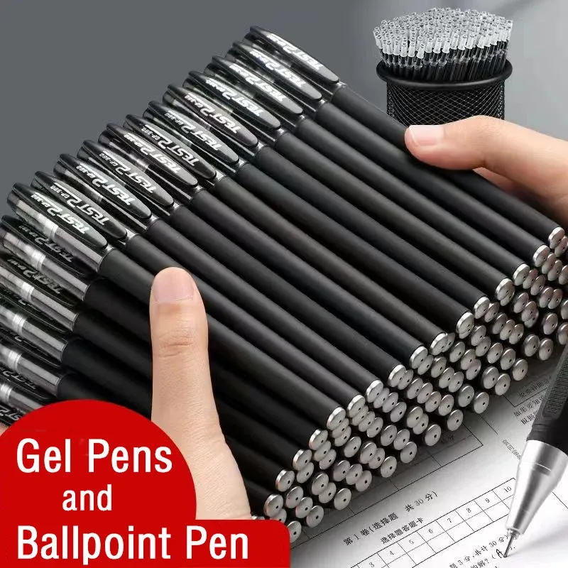 Set of 3 Gel Pens: Black, Blue, Red Ink with 0.5mm Bullet Tip for Smooth Writing - Ideal School & Office Stationery Supplies thumbnail 1