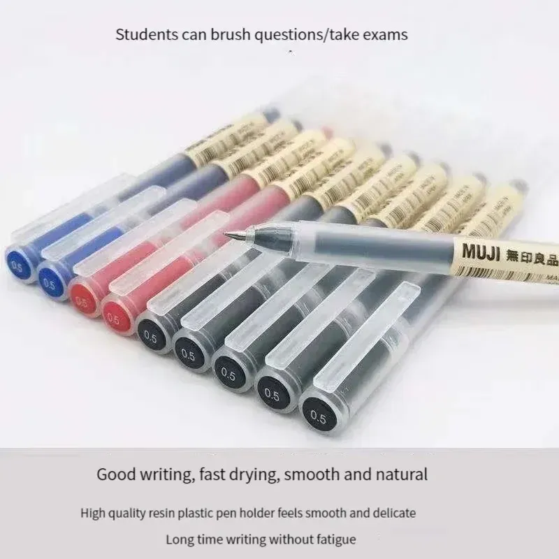 MUJI Gel Pens Set 6/8 Pcs Black Red Blue Ink 0.38mm 0.5mm Fine Point Japanese Kawaii Stationery for Office School Students thumbnail 3