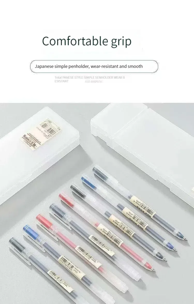 MUJI Gel Pens Set 6/8 Pcs Black Red Blue Ink 0.38mm 0.5mm Fine Point Japanese Kawaii Stationery for Office School Students showcase 5