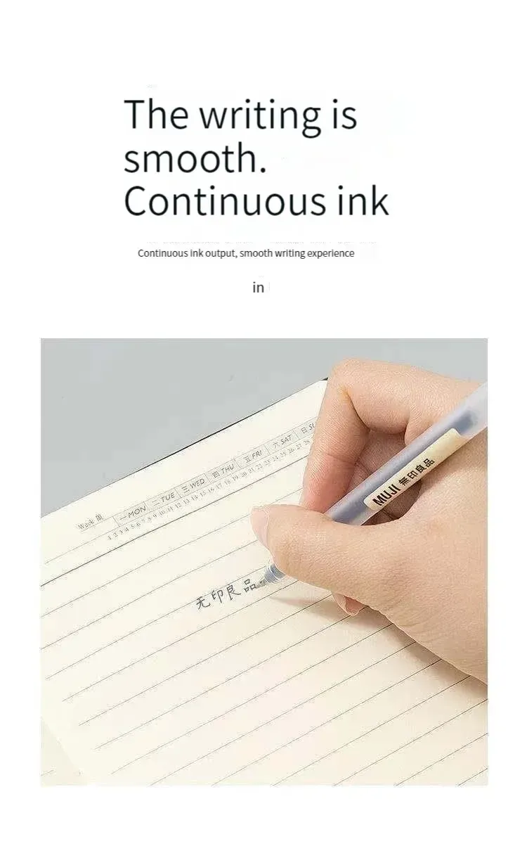 MUJI Gel Pens Set 6/8 Pcs Black Red Blue Ink 0.38mm 0.5mm Fine Point Japanese Kawaii Stationery for Office School Students showcase 8