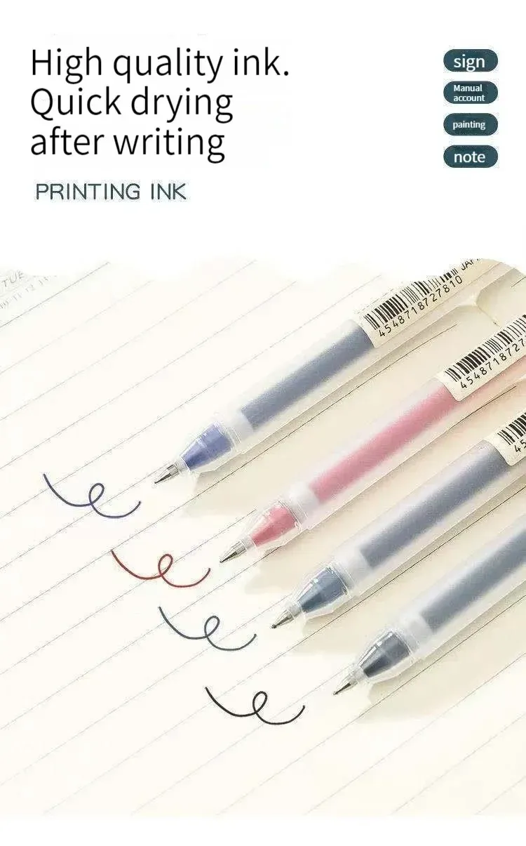 MUJI Gel Pens Set 6/8 Pcs Black Red Blue Ink 0.38mm 0.5mm Fine Point Japanese Kawaii Stationery for Office School Students showcase 3