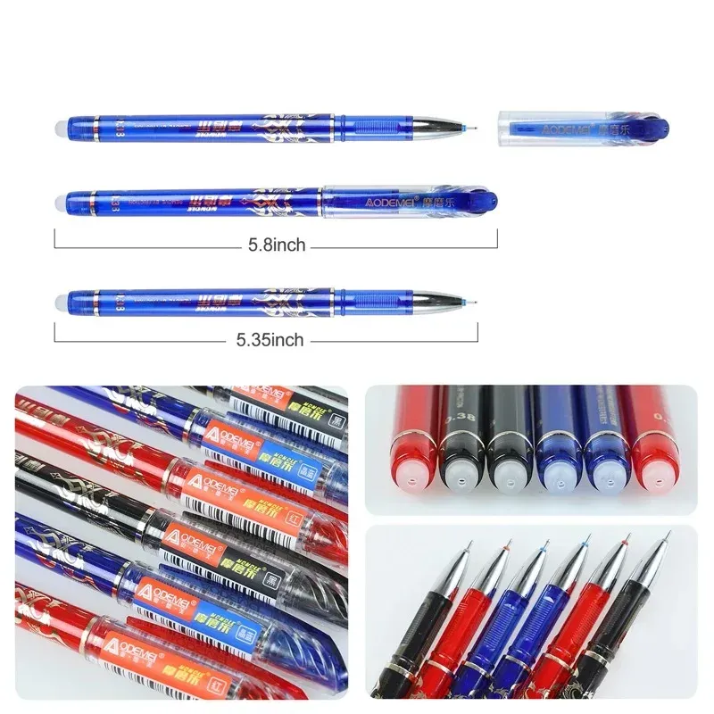 26 Pcs Kawaii Erasable Gel Pens Set - 0.35mm Fine Tip, Blue/Black/Red Ink, Perfect for School, Office, Students, Notebooks thumbnail 2