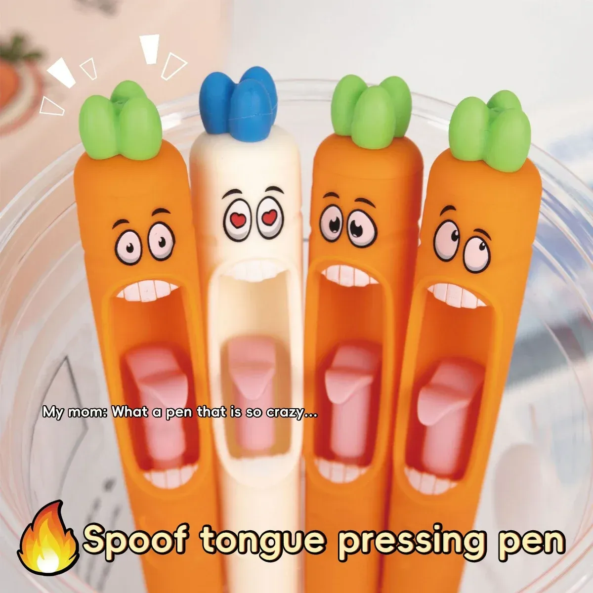 Cute Kawaii Carrot Shaped Gel Pen - Retractable Black Ink Pens for Office, School, and Creative Stationery Gifts showcase 5